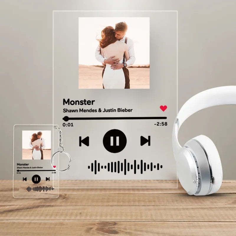 Spotify Nachtlicht Personalisiertes Spotify Glas Geschenk Mit Spotify Code Spotify Bilderrahmen Glasfoto
