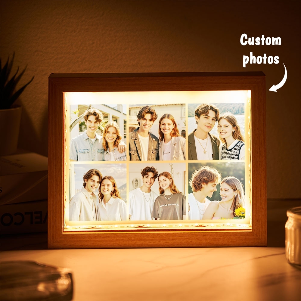 Personalisierter Led-fotorahmen, Individueller Lichtrahmen Für Mehrere Fotos, Geschenk Für Paare - MeineFotoTassen