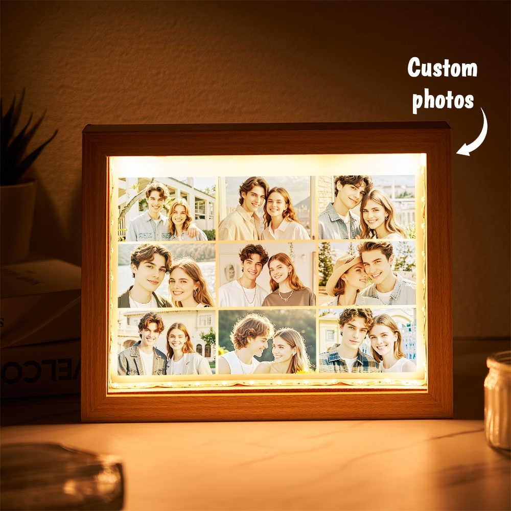 Personalisierter Led-fotorahmen, Individueller Lichtrahmen Für Mehrere Fotos, Geschenk Für Paare - MeineFotoTassen