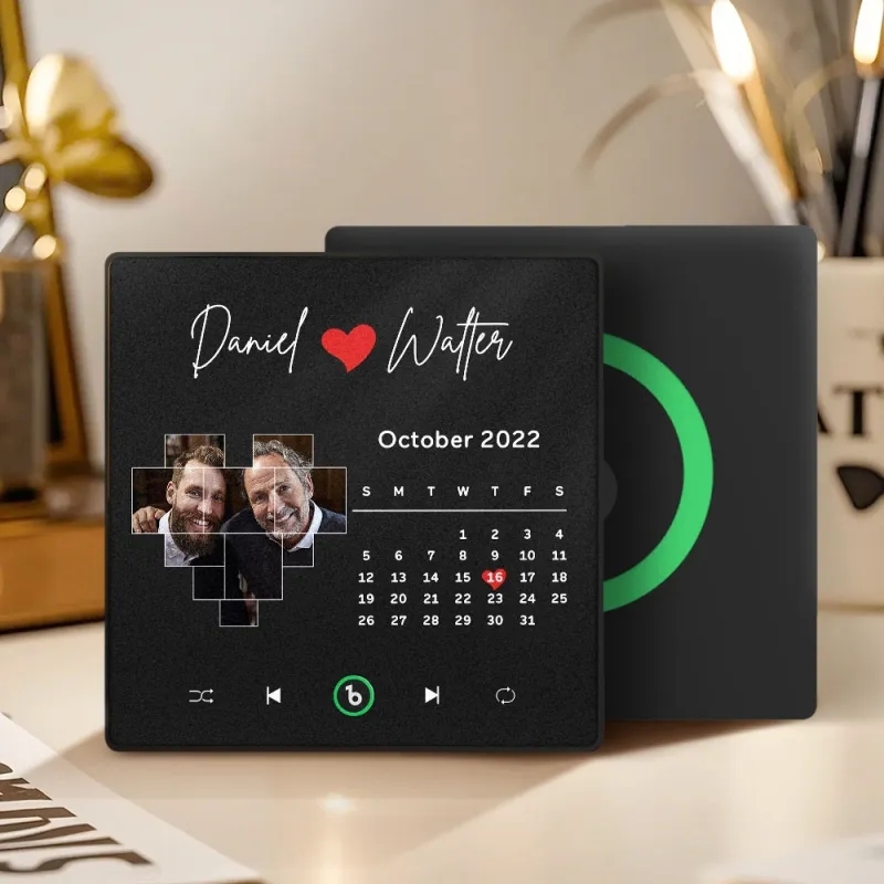 Personalisierter Musik-kühlschrankmagnet Mit Buntem Rahmen, Geschenke zum Valentinstag Personalisierter Liebeskalender-kühlschrankmagnet Mit Foto, Einzigartiges Geschenk Für Paare