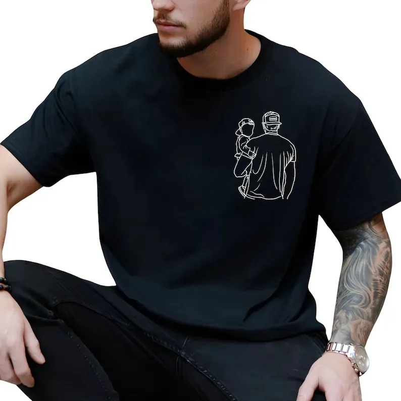 Personalisiertes Foto-Shirt für Papa, personalisiertes Papa-Portrait-Shirt, individuelles Papa-Shirt mit Foto - MeineFotoTassen