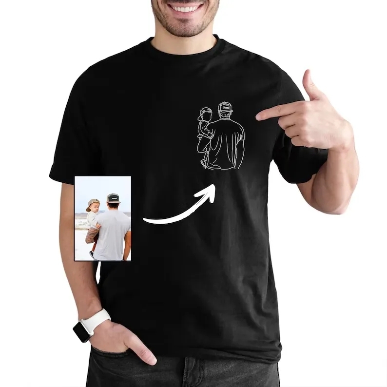 Personalisiertes Foto-Shirt für Papa, personalisiertes Papa-Portrait-Shirt, individuelles Papa-Shirt mit Foto - MeineFotoTassen