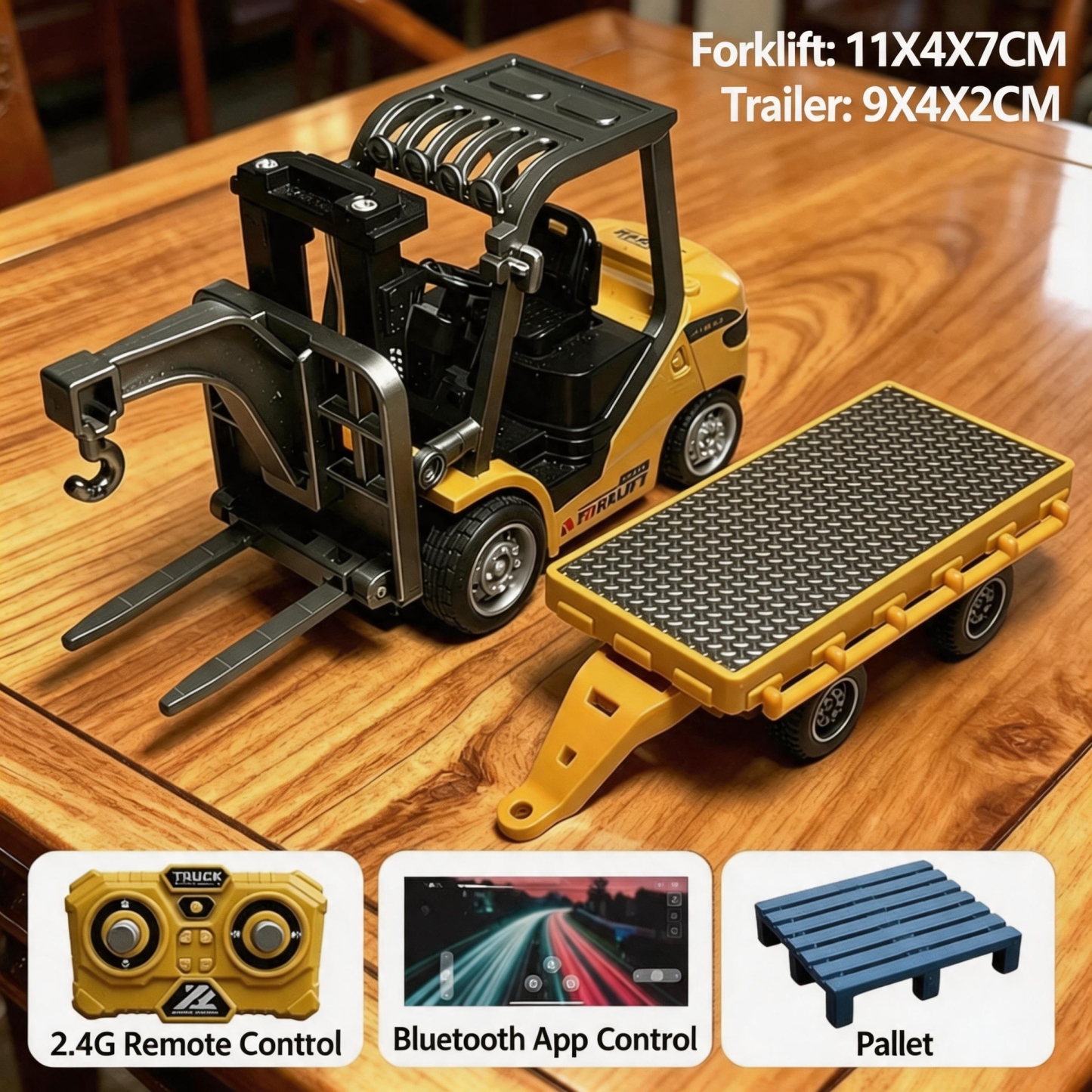 Mini-RC-Baufahrzeug-Set – Ferngesteuerter Bagger, Muldenkipper Und Gabelstapler, Desktop-Technik-Spielzeug, Geschenk Für Kinder, Studenten Und Sammler - MeineFotoTassen