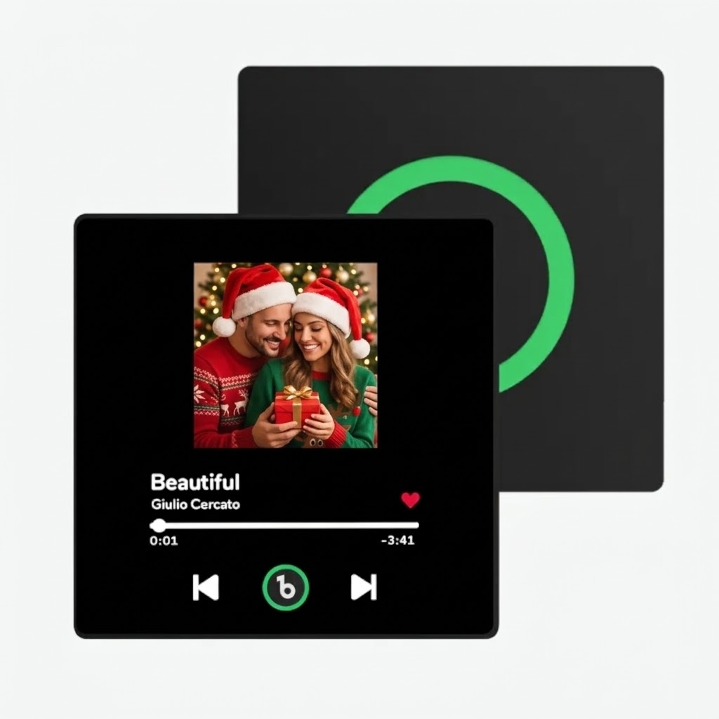 Personalisierter Musik-Kühlschrankmagnet mit Foto – Abspielbares Album-Cover als individuelles Weihnachtsgeschenk für Paare und Musikliebhaber