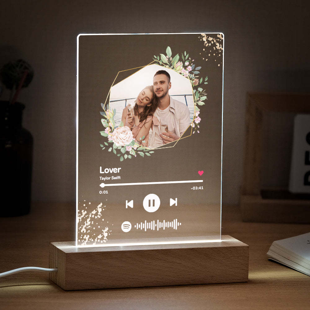 Benutzerdefinierte Spotify Code Song Plaque Musik Glas Schlüsselanhänger/plakette/nachtlicht Geschenk Für Liebhaber - MeineFotoTassen