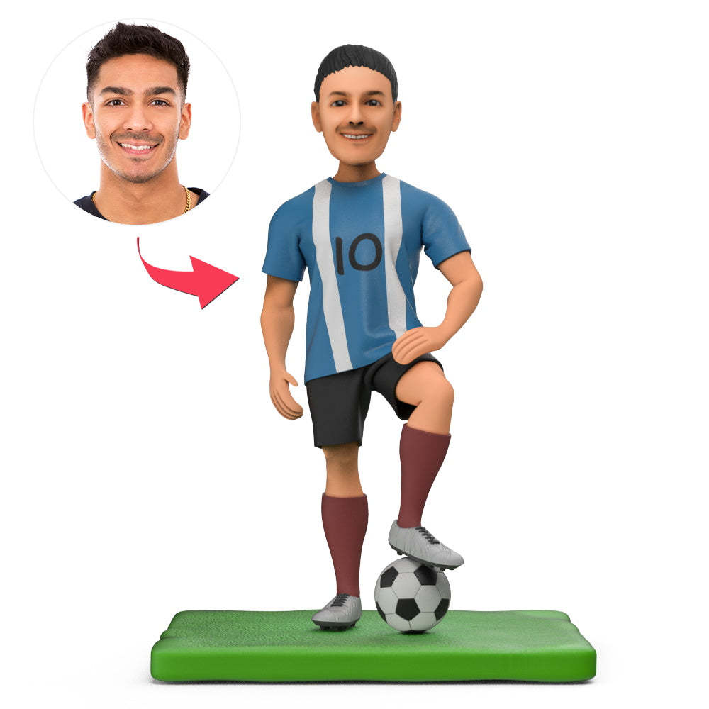 Argentinien Messi Blaues Trikot Und Individueller Fußball-wackelkopf Mit Eingraviertem Text - MeineFotoTassen