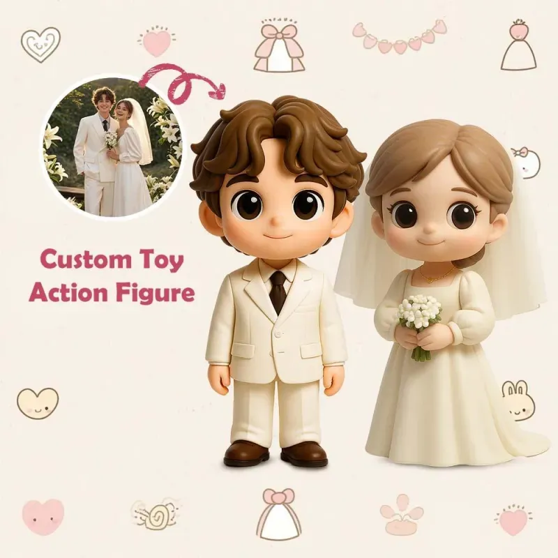 Personalisierte 3d-actionfigur Nach Foto – Individuelle Spielfigur Für Paare – Geschenkidee Zur Hochzeit - DePhotoBoxer