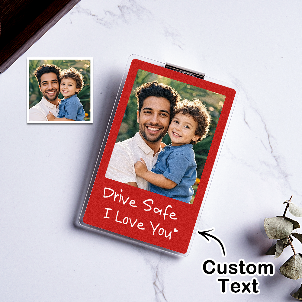 Sonnenblendenclip Mit Foto – Individueller Sonnenblendenclip „fahr Vorsichtig, Ich Liebe Dich" – Geschenkidee Fürs Auto - MeineFotoTassen