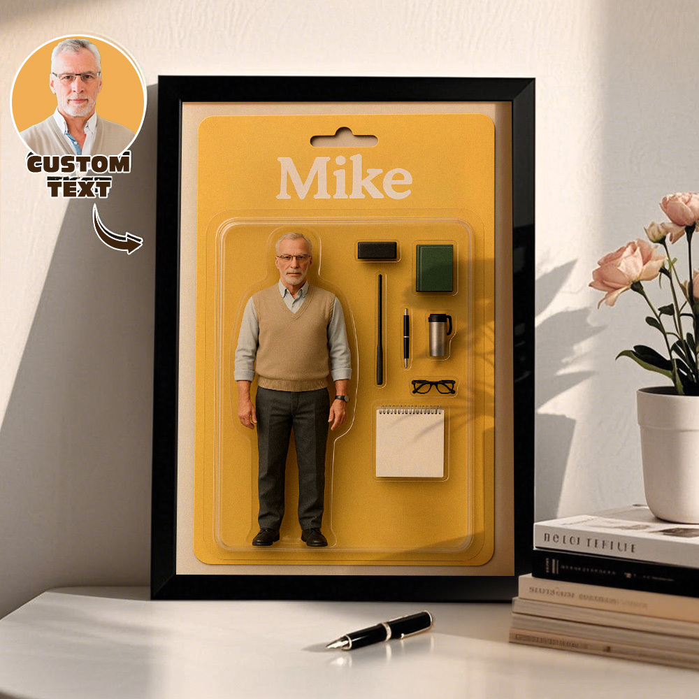 Vatertagsgeschenk Benutzerdefinierte Actionfiguren-porträts | Personalisierte Spielzeugkisten-kunst | Benutzerdefinierte Fotorahmen-dekorationen