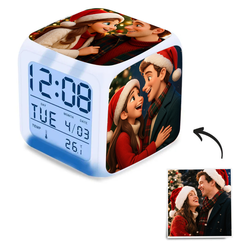 Personalisierter Wecker Mit Cartoon-fotos, Individuelle Led-nachtleuchte Mit Mehreren Bildern, Einzigartige Heimdekoration-1
