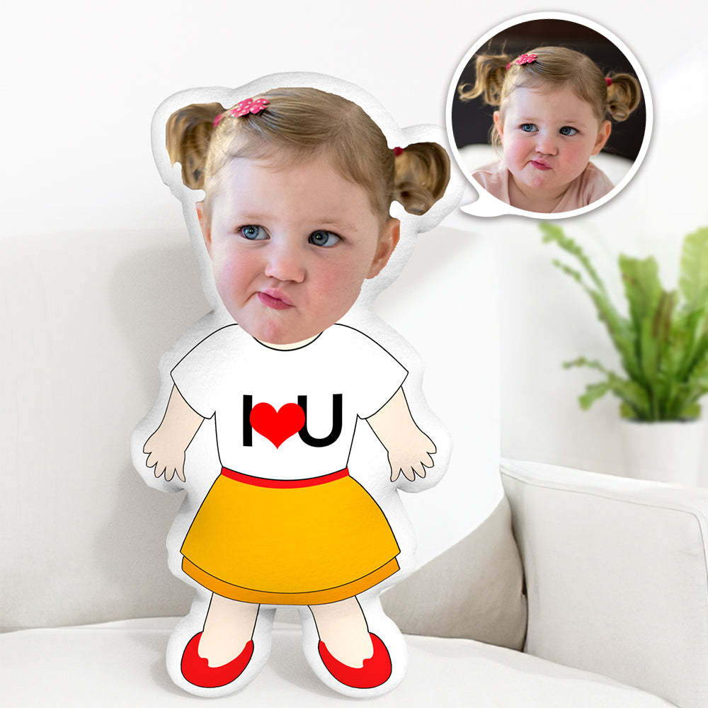 Benutzerdefiniertes Gesichtskissen I Love U Kissen Personalisiertes Fotokissen Benutzerdefiniertes Minime-kissen - MeineFotoTassen
