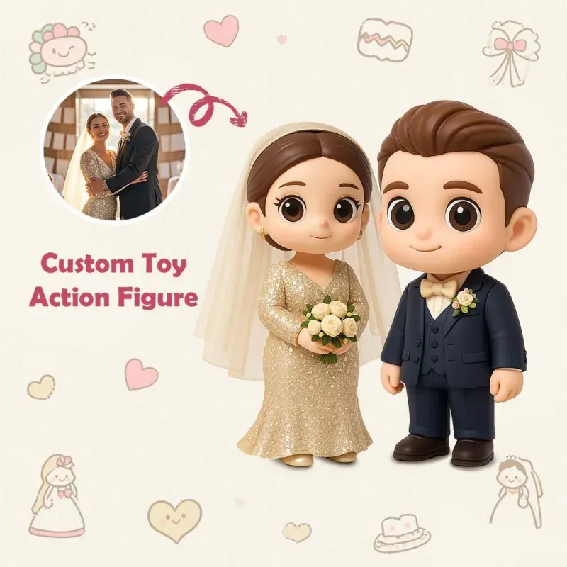 Personalisierte 3d-actionfigur Nach Foto – Individuelle Spielfigur Für Paare – Geschenkidee Zur Hochzeit - DePhotoBoxer
