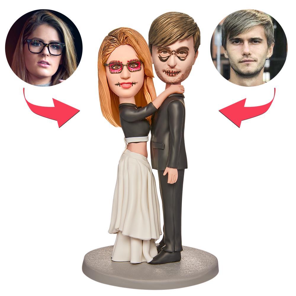 Halloween-geschenk-hochzeit Custom Bobblehead Mit Graviertem Text - MeineFotoTassen