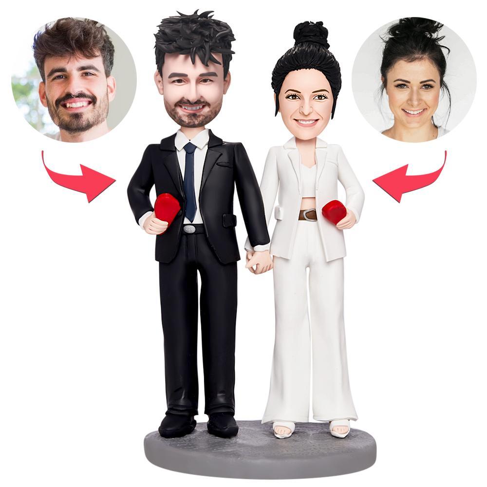 Valentinstagsgeschenk Cooles Paar Custom Bobblehead Mit Graviertem Text - MeineFotoTassen