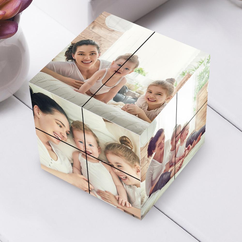 Benutzerdefinierter Foto Zauberwürfel Personalisierter 9-Fotos-Würfel Geschenke zum Valentinstag