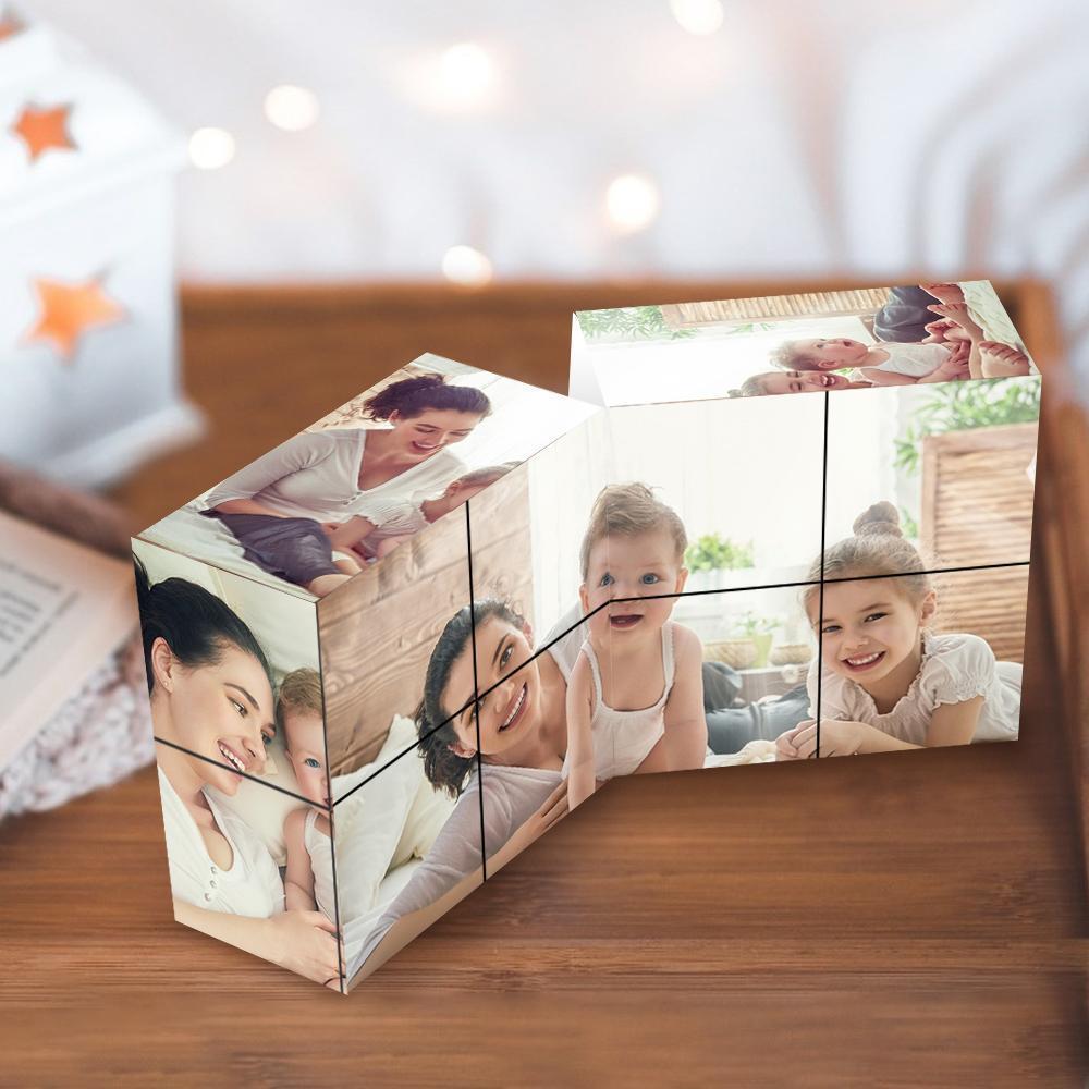 Benutzerdefinierter Foto Zauberwürfel Personalisierter 9-Fotos-Würfel Geschenke zum Valentinstag