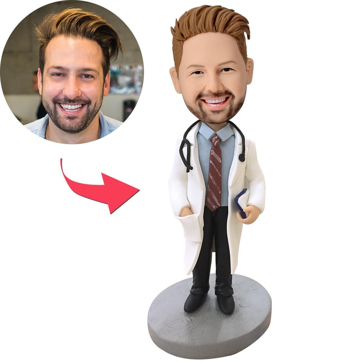 Ausgezeichnetes Individuelles Doktor-wackelkopf-geschenk Mit Stethoskop Für Ihn - MeineFotoTassen