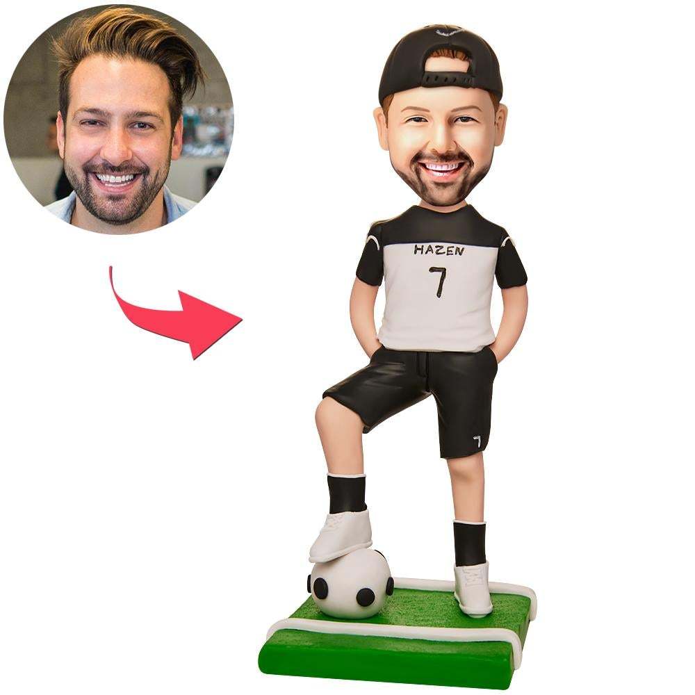 Personalisierter Fußballspieler-wackelkopf Mit Eingraviertem Text - MeineFotoTassen