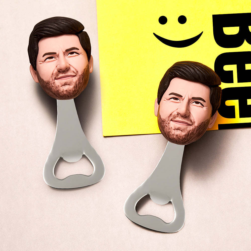Flaschenöffner Mit Individuellem Gesicht, Personalisiertes Lustiges Flaschenöffner-geschenk Für Trauzeugen - CustomBobbleheadsDE