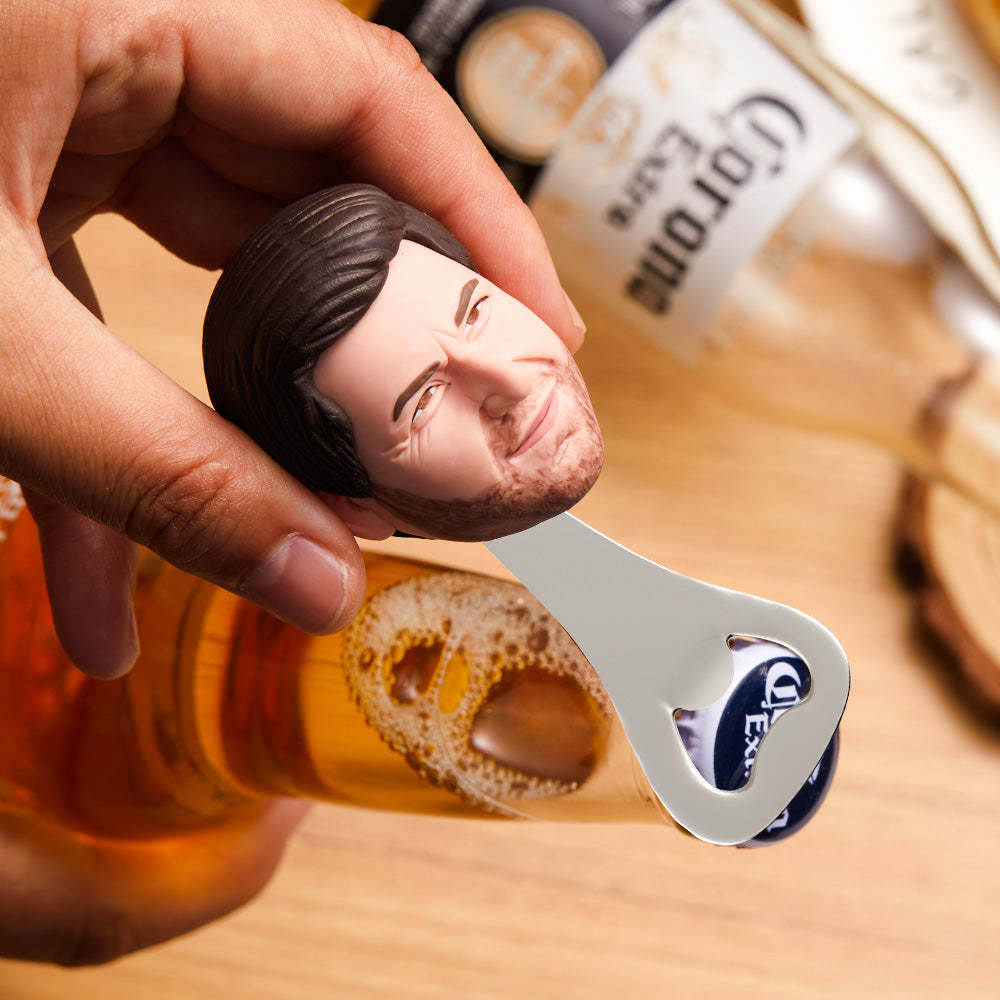 Flaschenöffner Mit Individuellem Gesicht, Personalisiertes Lustiges Flaschenöffner-geschenk Für Trauzeugen - CustomBobbleheadsDE