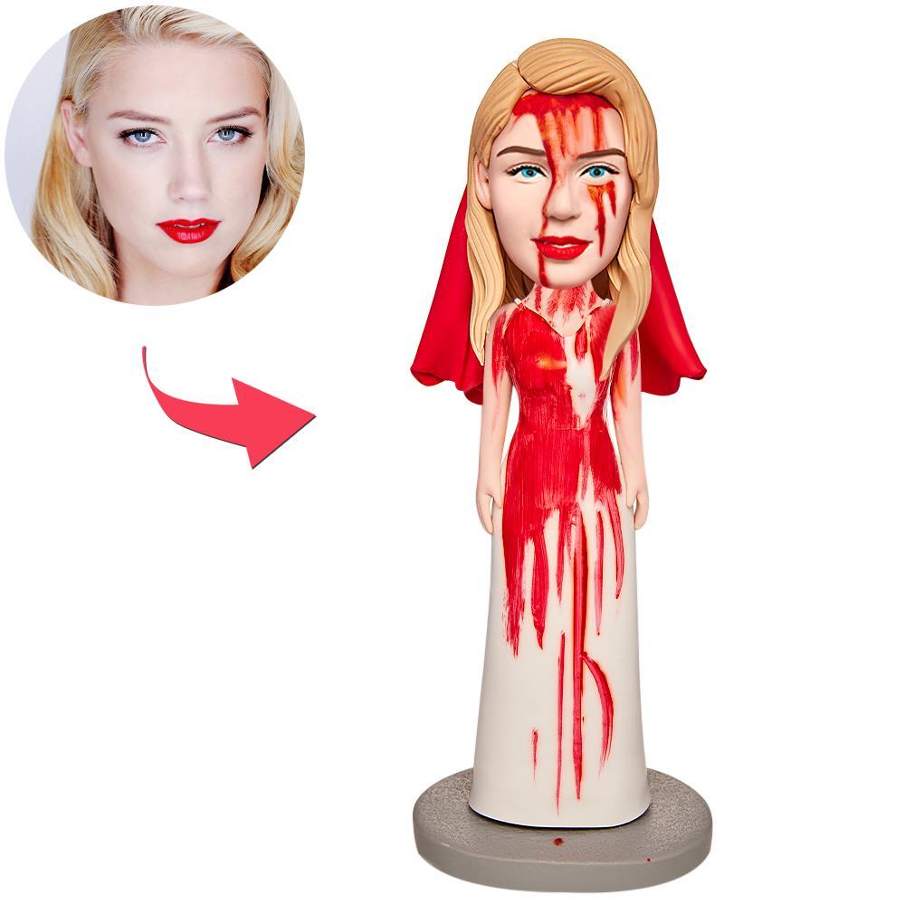 Halloween-geschenk Bloodstained Garment Bride Custom Bobblehead Mit Eingraviertem Text - MeineFotoTassen