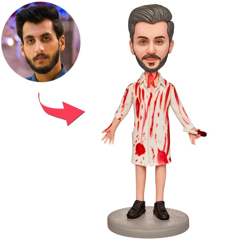 Halloween-geschenk Crazy Doctor Custom Bobblehead Mit Graviertem Text - MeineFotoTassen