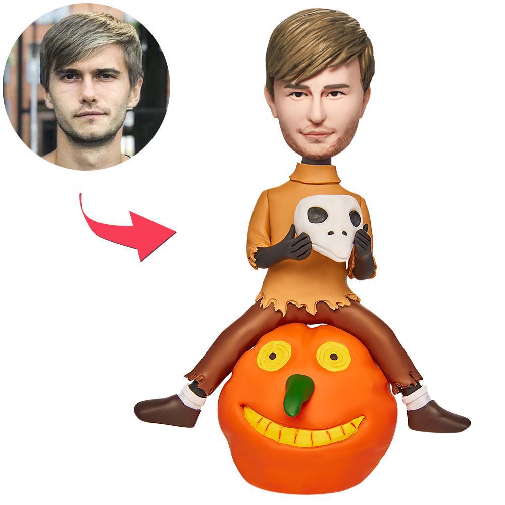 Halloween-geschenk-kürbis-junge-kundenspezifische Wackelkopf Mit Graviertem Text - MeineFotoTassen