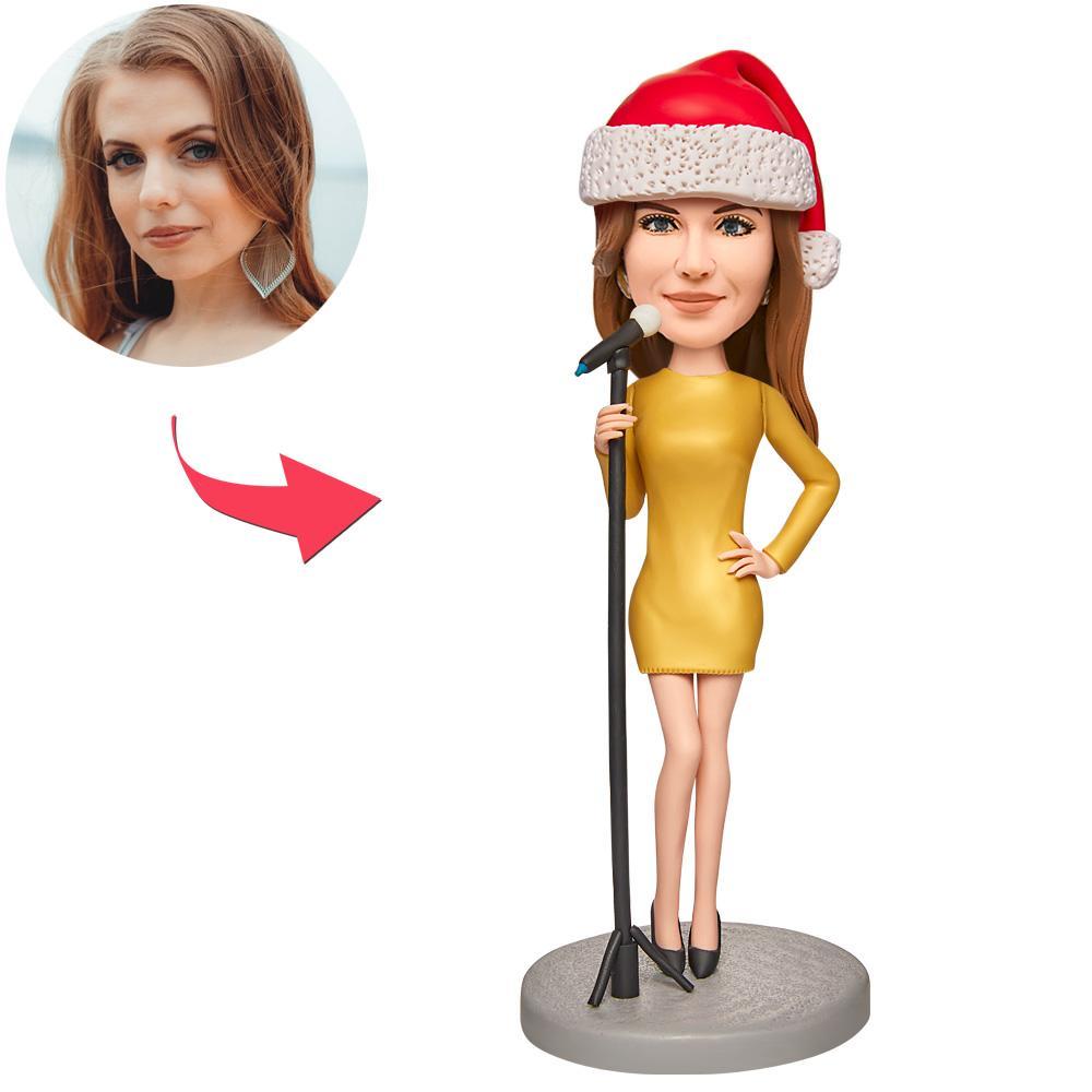 Weihnachtsgeschenk Singen Sie Für Weihnachten Custom Bobblehead Mit Graviertem Text - MeineFotoTassen