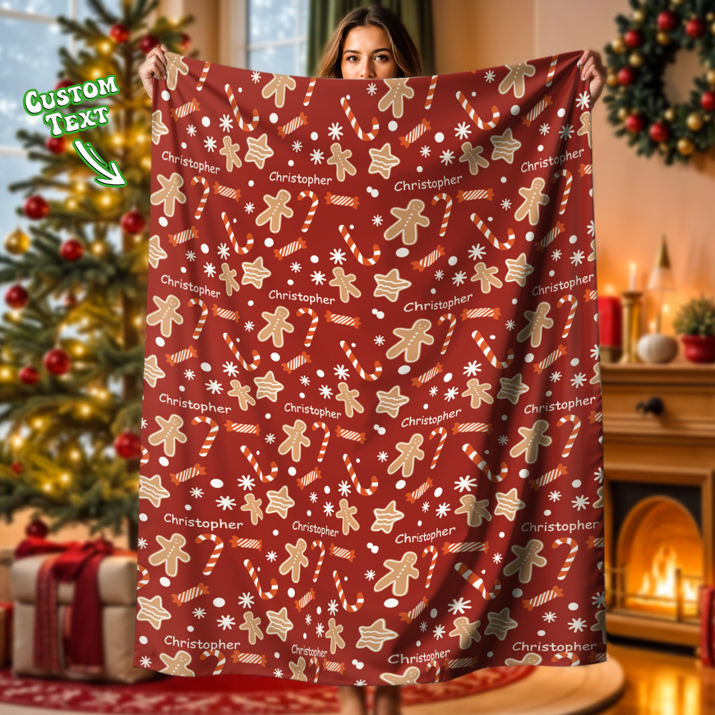 Personalisierte Namensdecke Benutzerdefinierte Weihnachtsdecke Personalisierte Familiennamendecke - MeineFotoTassen