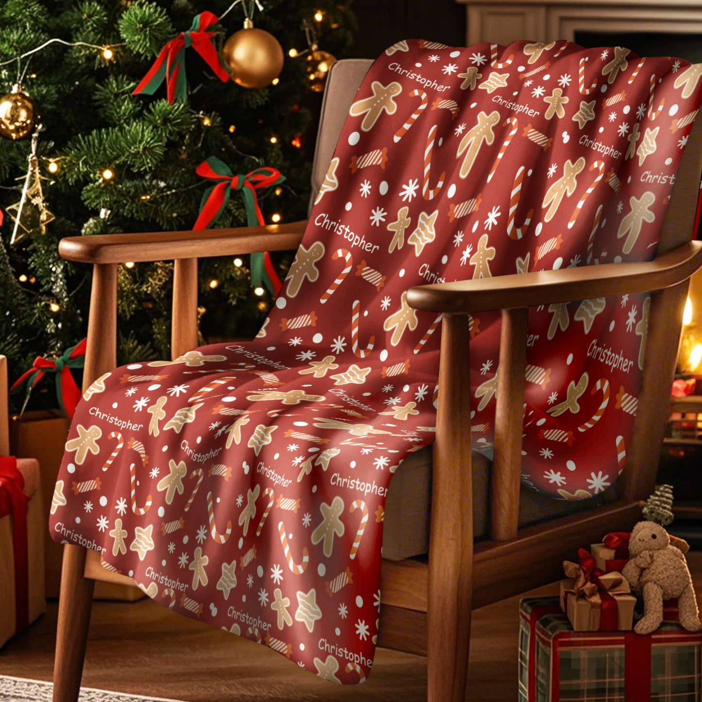 Personalisierte Namensdecke Benutzerdefinierte Weihnachtsdecke Personalisierte Familiennamendecke - MeineFotoTassen