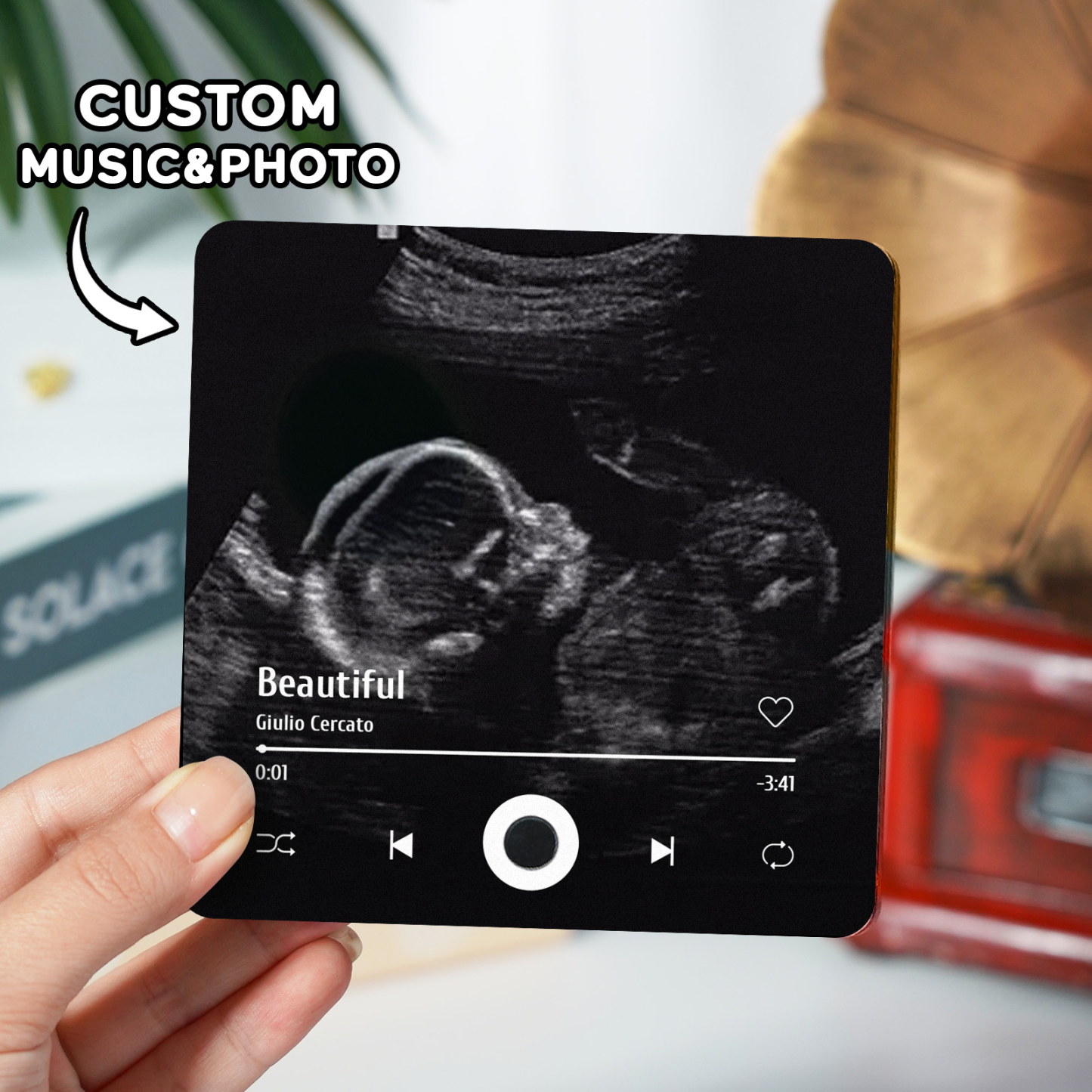 Personalisierter Album-kühlschrankmagnet. Personalisierter Musik-kühlschrankmagnet. Kann Lieder Abspielen Und Die Lautstärke Anpassen