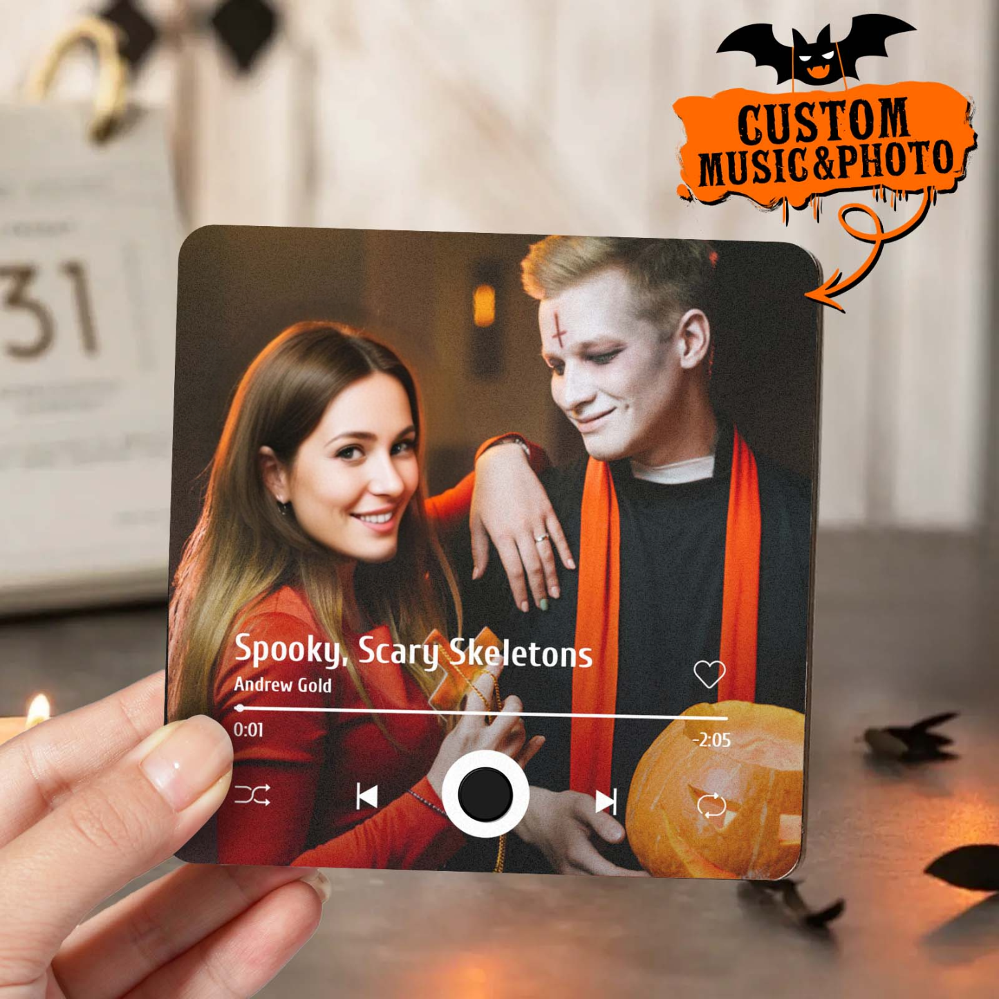 Personalisierter Album-kühlschrankmagnet. Personalisierter Musik-kühlschrankmagnet. Kann Lieder Abspielen Und Die Lautstärke Anpassen