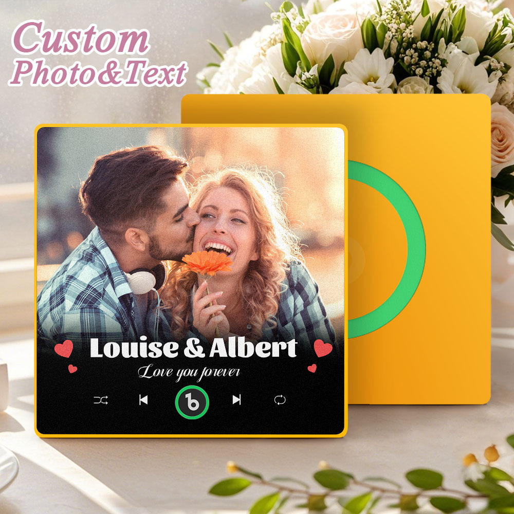 Kühlschrankmagnet Mit Individuellem Song Und Bild, Personalisiertes Musikalbum-cover, Kühlschrankgeschenk Für Paare - MeineFotoTassen