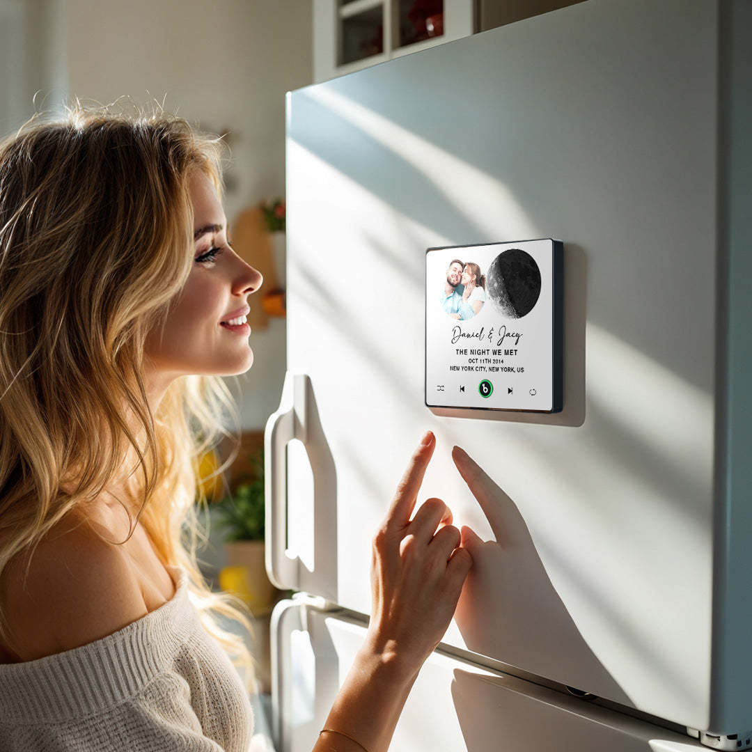 Neues 4.0-upgrade, Individueller Musik-kühlschrankmagnet, Mondphasen-stil, Kühlschrankmagnet, Geschenk Für Liebhaber - MeineFotoTassen