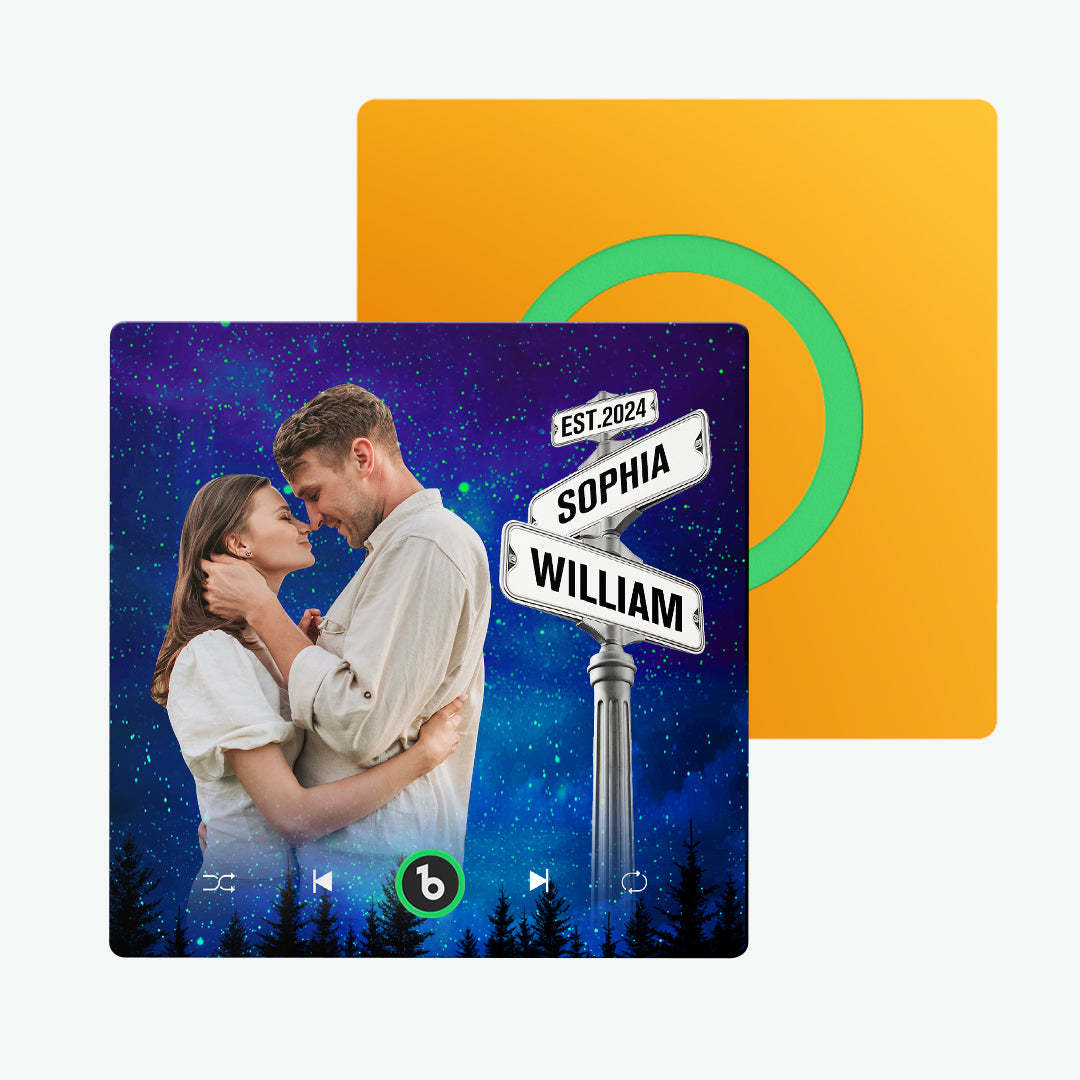 Neues 4.0-upgrade, Individueller Musik-kühlschrankmagnet, Straßenschild-stil, Kühlschrankmagnet, Geschenk Für Liebhaber - MeineFotoTassen