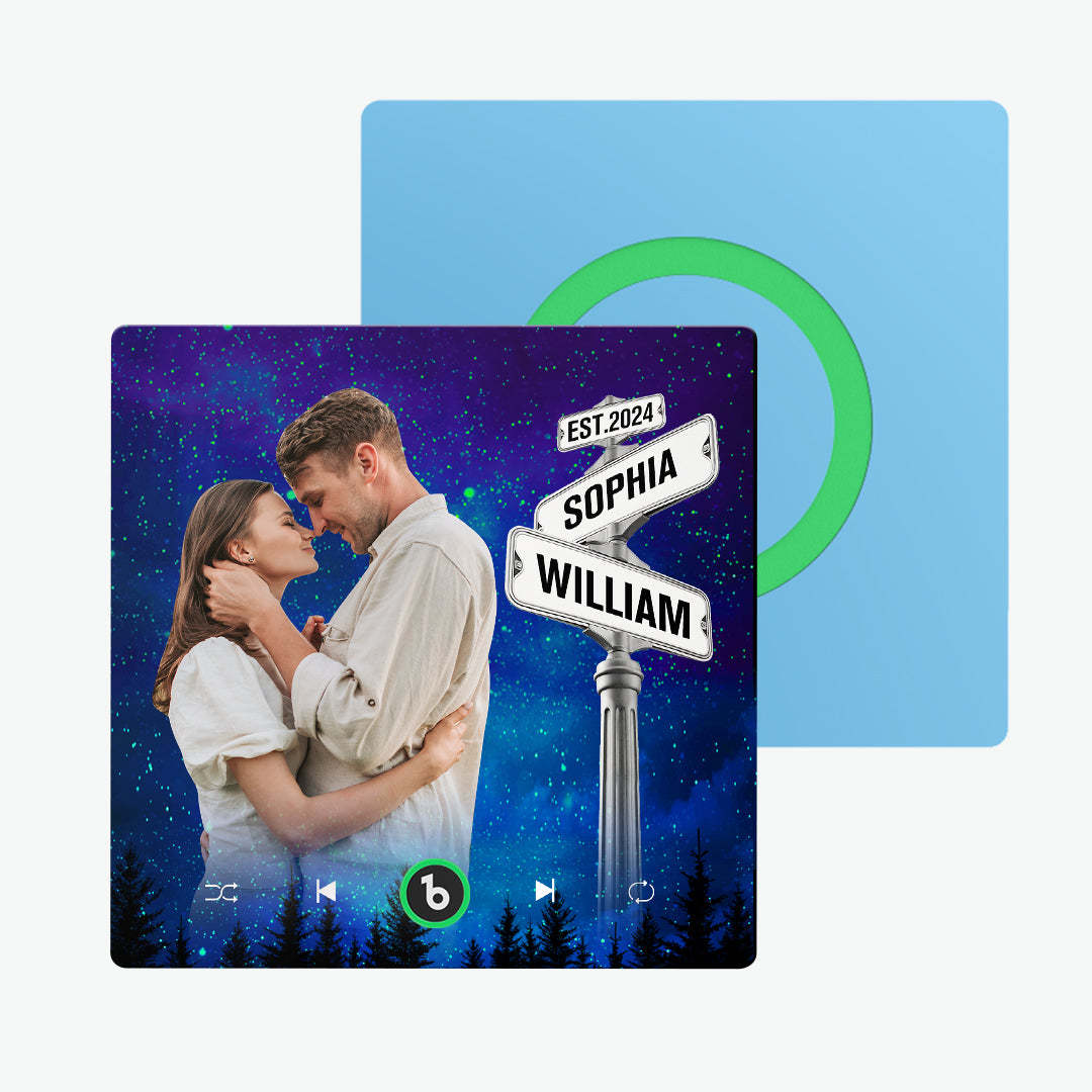 Neues 4.0-upgrade, Individueller Musik-kühlschrankmagnet, Straßenschild-stil, Kühlschrankmagnet, Geschenk Für Liebhaber - MeineFotoTassen