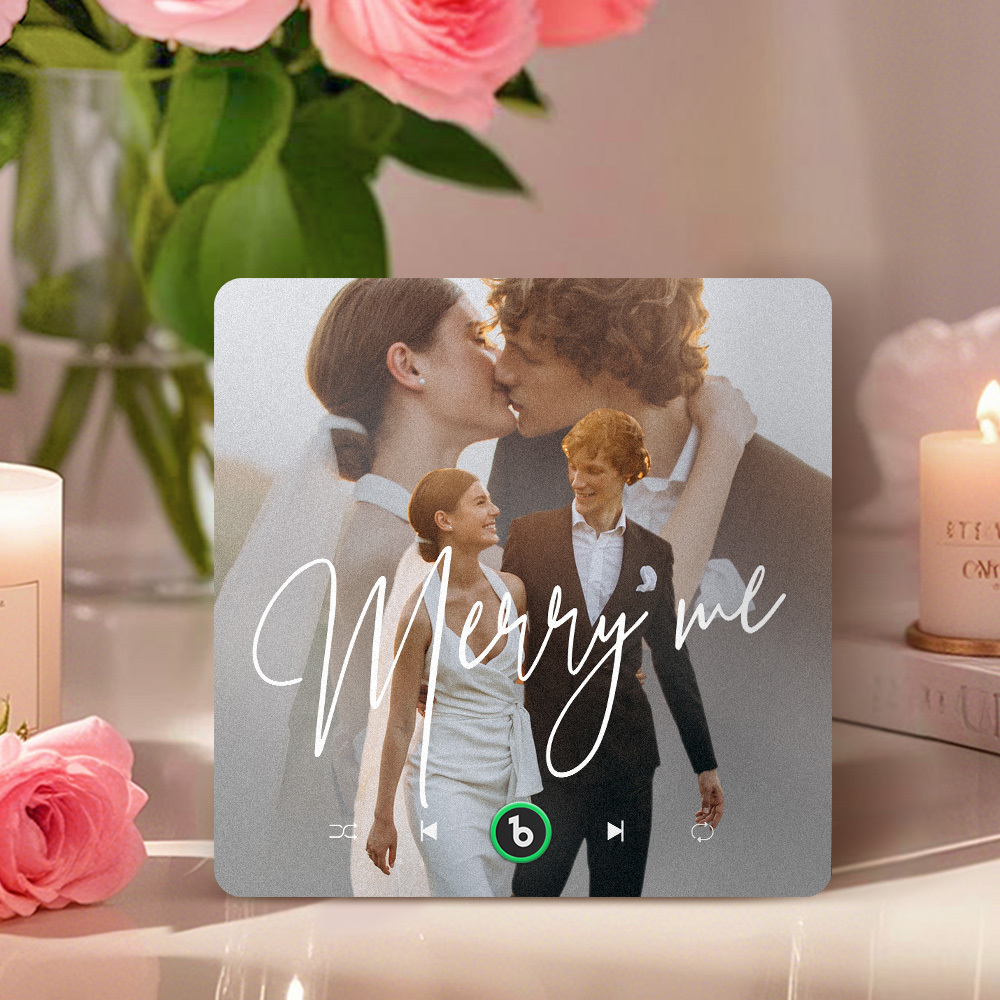 Individuelle Musik-kühlschrankmagnete, Valentinstagsgeschenke, Individueller Musik-kühlschrankmagnet, Bunter Rahmen, Album-kühlschrankmagnet, Kann Lieder Abspielen, Geschenk Für Paare - MeineFotoTassen