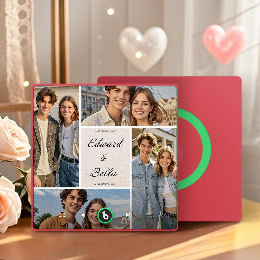 Individuelle Musik-kühlschrankmagnete, Valentinstagsgeschenke, Individueller Musik-kühlschrankmagnet, Bunter Rahmen, Album-kühlschrankmagnet, Kann Lieder Abspielen, Geschenk Für Paare - MeineFotoTassen