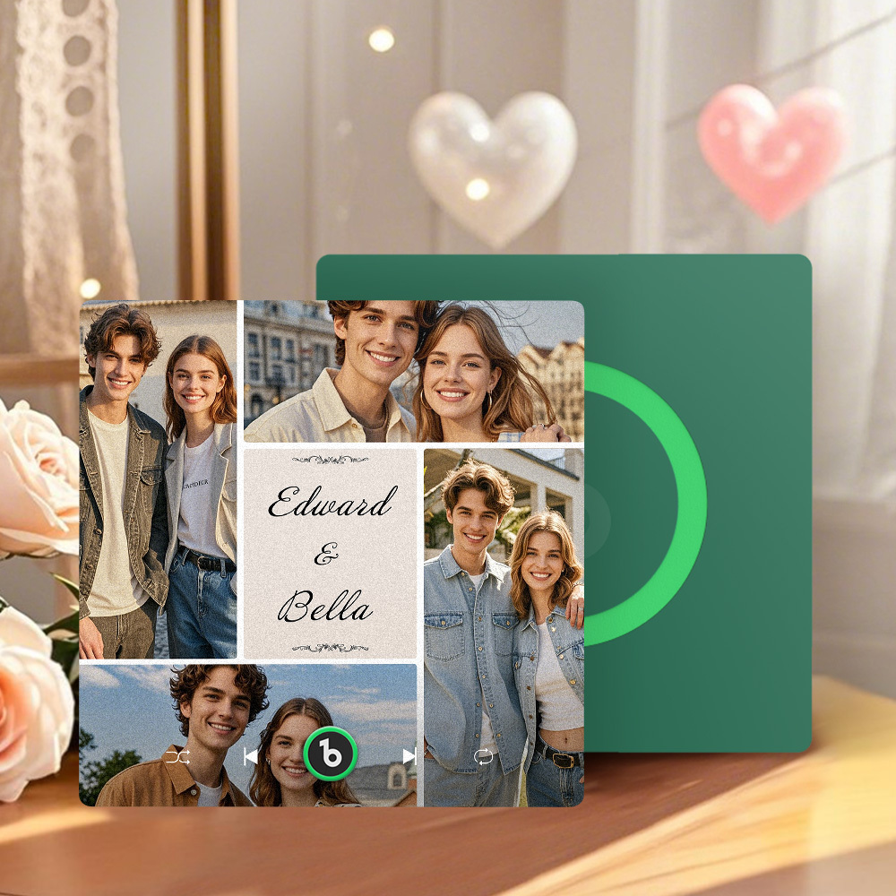 Individuelle Musik-kühlschrankmagnete, Valentinstagsgeschenke, Individueller Musik-kühlschrankmagnet, Bunter Rahmen, Album-kühlschrankmagnet, Kann Lieder Abspielen, Geschenk Für Paare - MeineFotoTassen