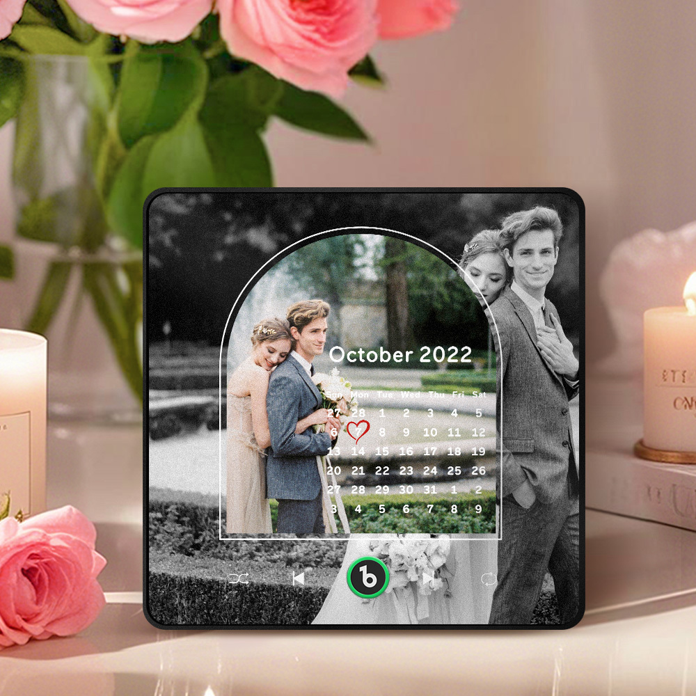 Individuelle Musik-kühlschrankmagnete, Valentinstagsgeschenke, Individueller Musik-kühlschrankmagnet, Bunter Rahmen, Album-kühlschrankmagnet, Kann Lieder Abspielen, Geschenk Für Paare - MeineFotoTassen