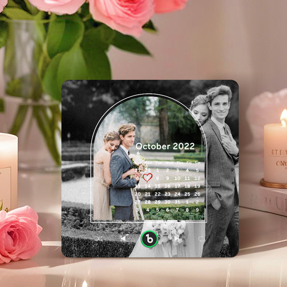 Individuelle Musik-kühlschrankmagnete, Valentinstagsgeschenke, Individueller Musik-kühlschrankmagnet, Bunter Rahmen, Album-kühlschrankmagnet, Kann Lieder Abspielen, Geschenk Für Paare - MeineFotoTassen