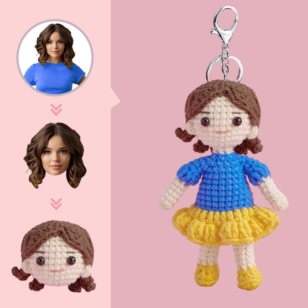 Häkelpuppe Mit Individuellem Gesicht, Personalisierte Geschenke, Handgewebte Minipuppen – Schneewittchen - MeineFotoTassen