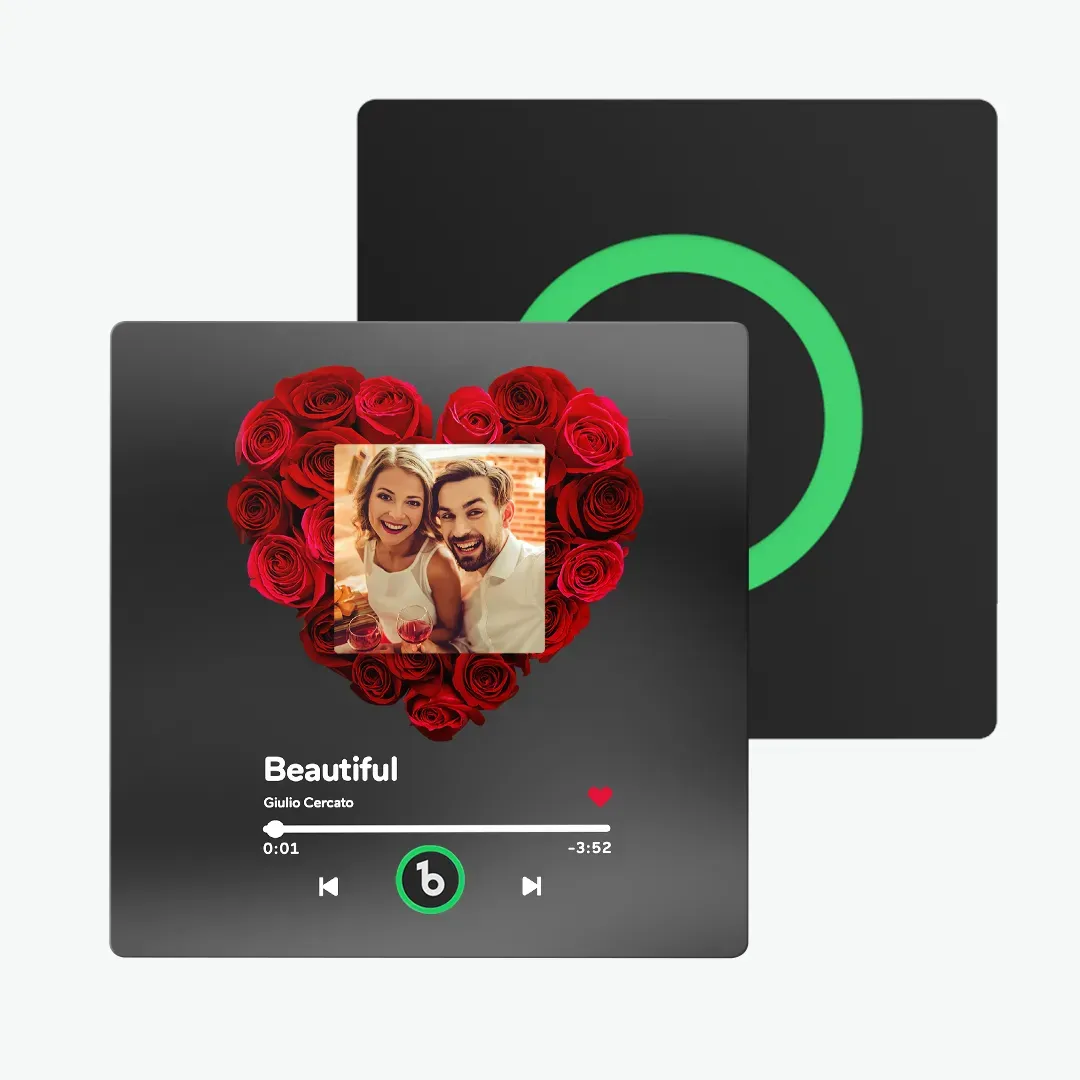 Personalisierter Rosenmusik-kühlschrankmagnet, Personalisierter Musik-kühlschrankmagnet Mit Buntem Rahmen, Jubiläumsgeschenk - MeineFotoTassen