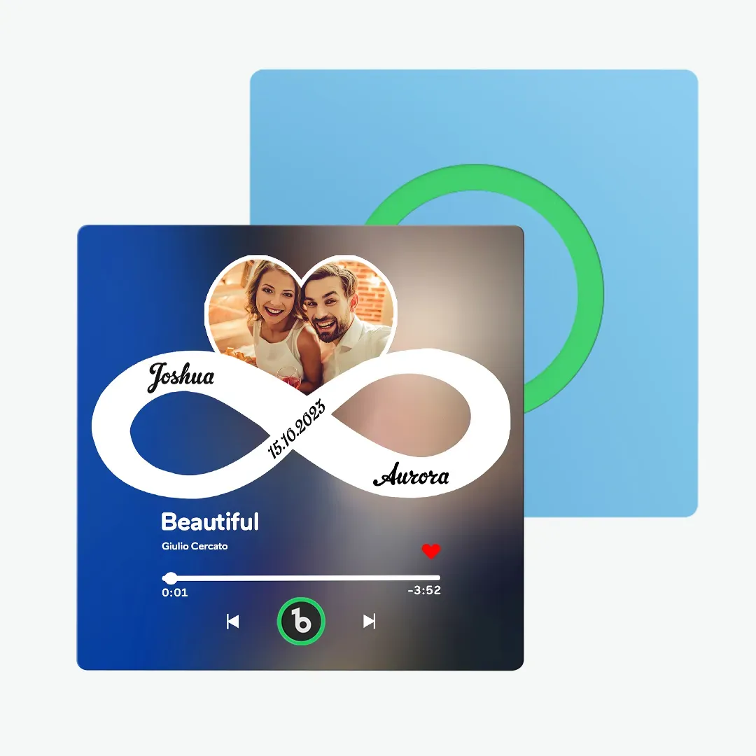 Benutzerdefinierter Musik-kühlschrankmagnet Mit Buntem Rahmen, Personalisiertes Album, Unendliche Liebe, Kühlschrankmagnet, Auf Dem Lieder Abgespielt Werden Können, Ideales Geschenk Für Paare - MeineFotoTassen