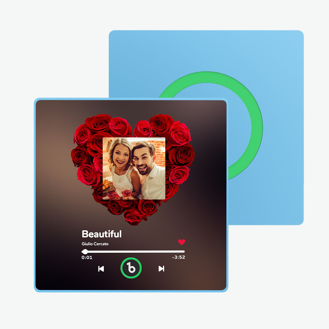 Personalisierter Rosenmusik-kühlschrankmagnet, Personalisierter Musik-kühlschrankmagnet Mit Buntem Rahmen, Jubiläumsgeschenk - MeineFotoTassen