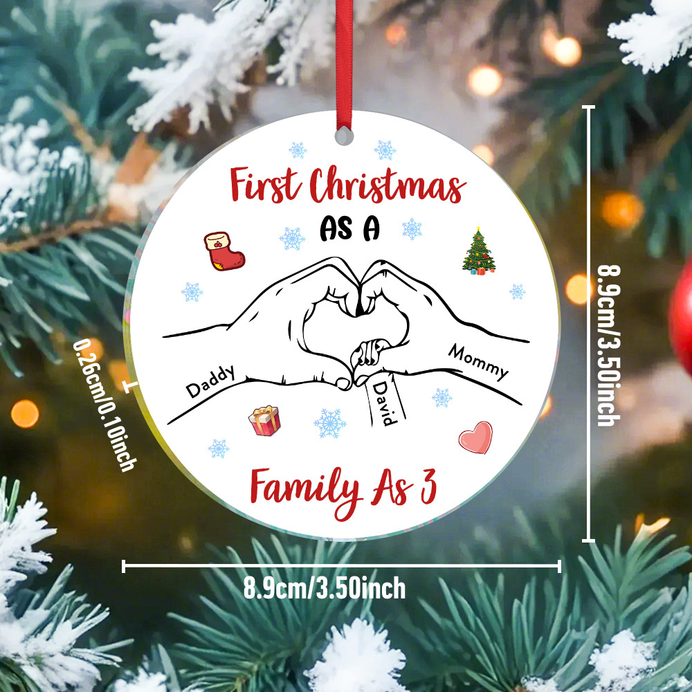 Personalisierter Weihnachtsbaumschmuck Mit Namen – Das Erste Weihnachtsgeschenk Für Die Familie - MeineFotoTassen