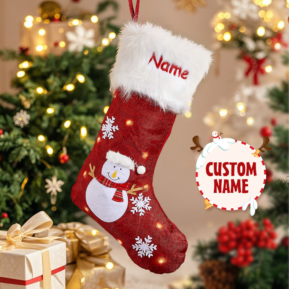 Individuell Bestickter Weihnachtsstrumpf Mit Personalisierter Namensgeschenktüte, Socke, Weihnachtsdekoration Für Kinder - MeineFotoTassen