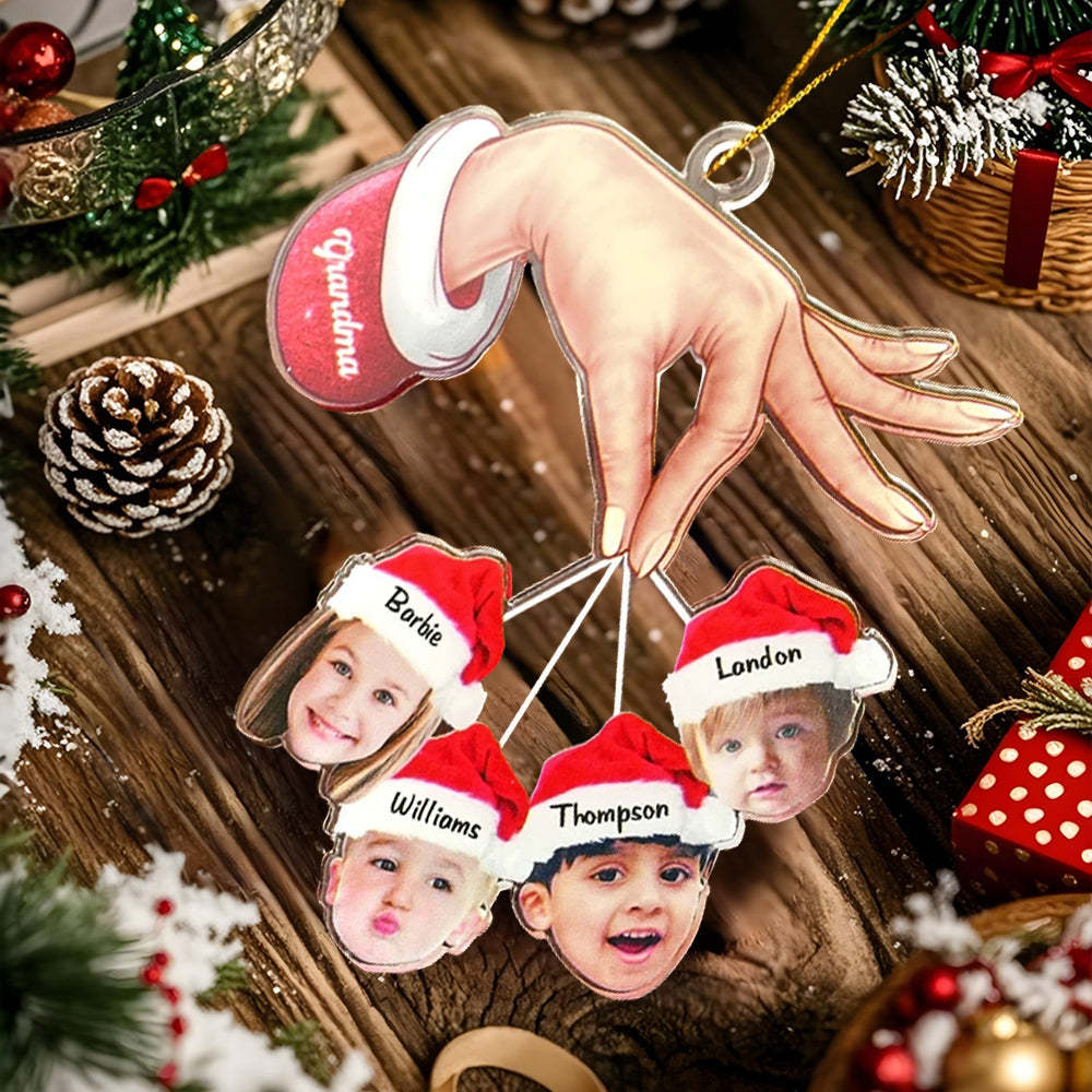 Personalisiertes Weihnachtsgeschenk Für Oma Und Enkelkinder, Individuelle Lustige Weihnachtsornament-geschenke Aus Acryl - MeineFotoTassen