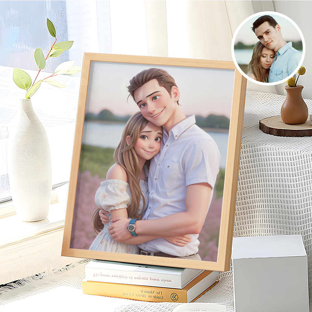 Weihnachtsgeschenke Für Haustierliebhaber, Personalisierter Cartoon-portrait-fotorahmen - MeineFotoTassen