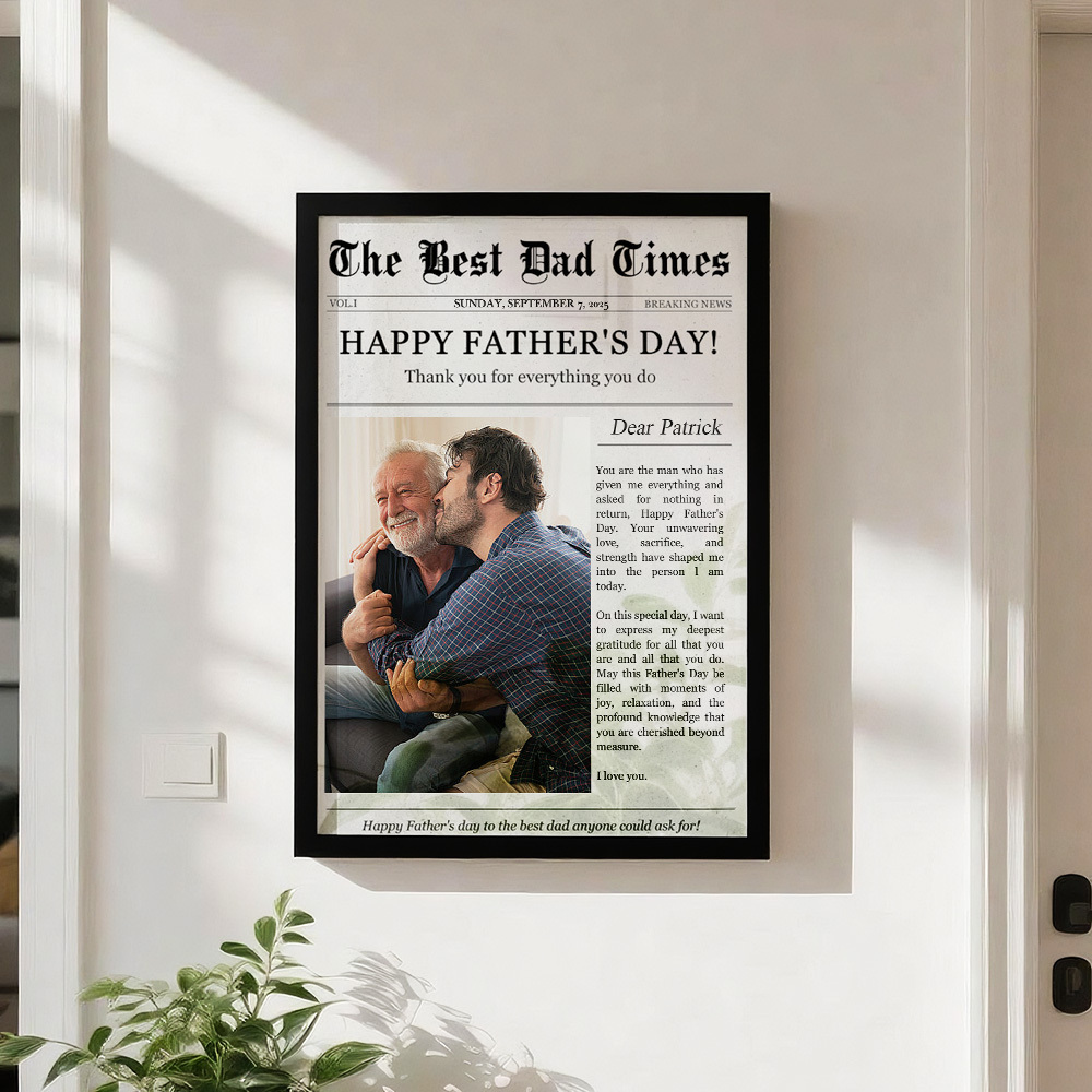 Personalisiertes Fotoornament, Fotogeschenk Für Papa, Personalisiertes Portrait, Schreibtischdekoration Für Vater - MeineFotoTassen